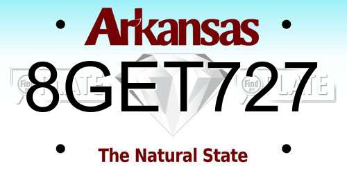 8GET727 Arkansas License Plate