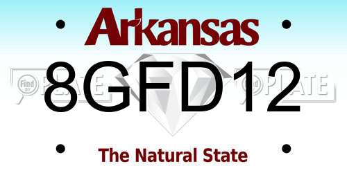 8GFD12 Arkansas License Plate