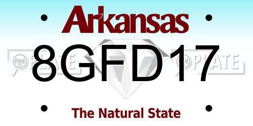 8GFD17 Arkansas License Plate