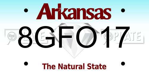 8GFO17 Arkansas License Plate