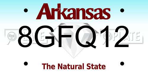 8GFQ12 Arkansas License Plate