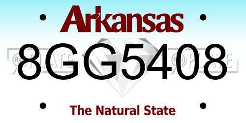 8GG5408 Arkansas License Plate