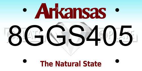 8GGS405 Arkansas License Plate