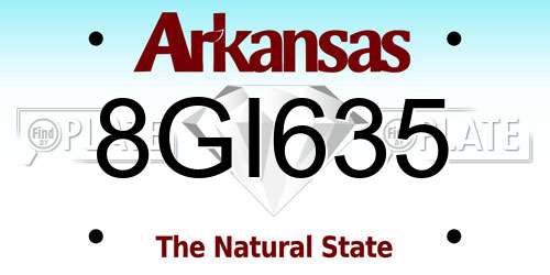 8GI635 Arkansas License Plate