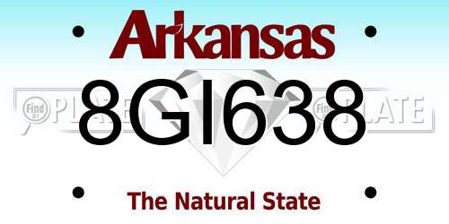 8GI638 Arkansas License Plate