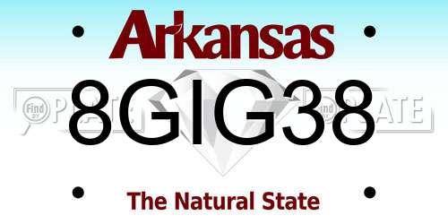 8GIG38 Arkansas License Plate
