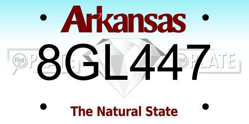 8GL447 Arkansas License Plate