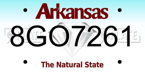 8GO7261 Arkansas License Plate