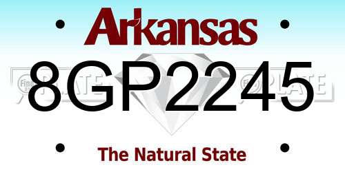 8GP2245 Arkansas License Plate