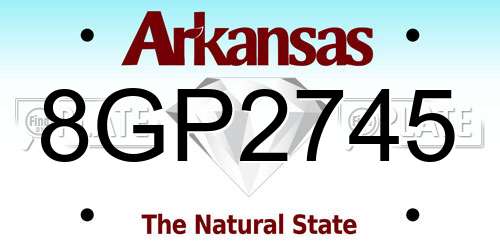8GP2745 Arkansas License Plate