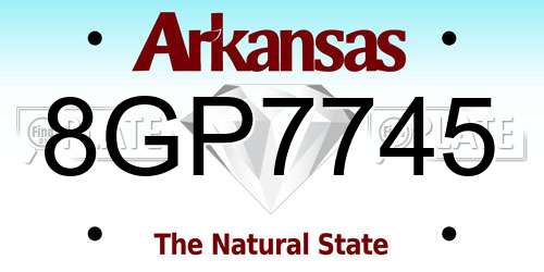 8GP7745 Arkansas License Plate