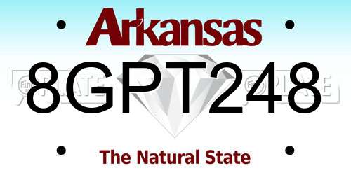 8GPT248 Arkansas License Plate