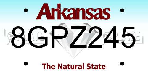 8GPZ245 Arkansas License Plate