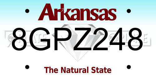 8GPZ248 Arkansas License Plate
