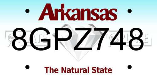 8GPZ748 Arkansas License Plate