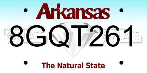8GQT261 Arkansas License Plate