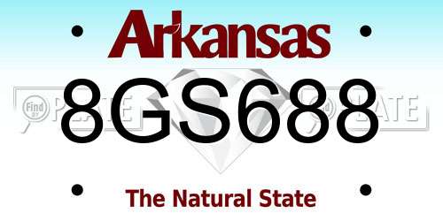 8GS688 Arkansas License Plate