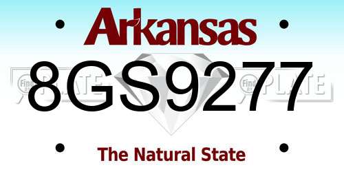 8GS9277 Arkansas License Plate