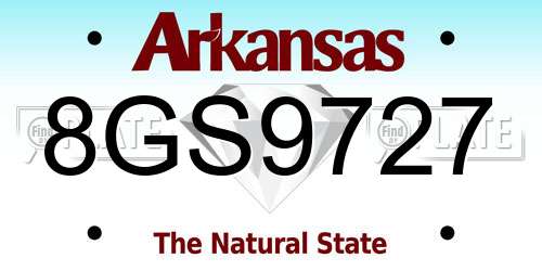 8GS9727 Arkansas License Plate