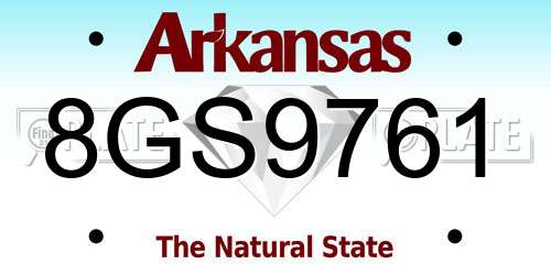 8GS9761 Arkansas License Plate