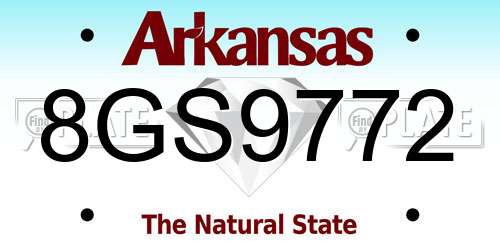 8GS9772 Arkansas License Plate