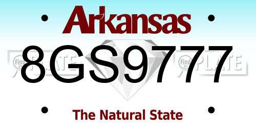 8GS9777 Arkansas License Plate