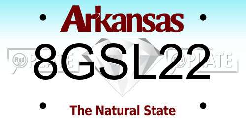 8GSL22 Arkansas License Plate