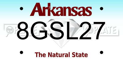 8GSL27 Arkansas License Plate