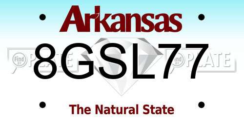 8GSL77 Arkansas License Plate