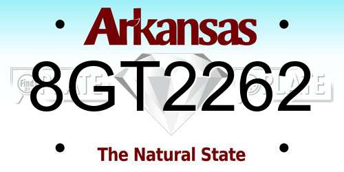 8GT2262 Arkansas License Plate