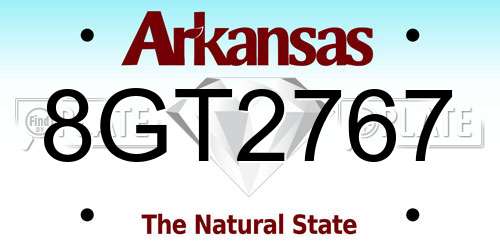 8GT2767 Arkansas License Plate