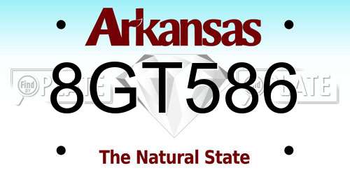 8GT586 Arkansas License Plate