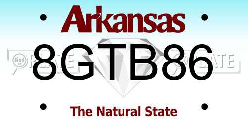 8GTB86 Arkansas License Plate