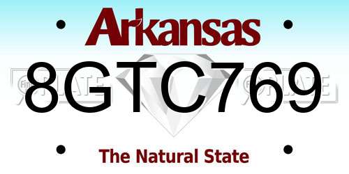 8GTC769 Arkansas License Plate