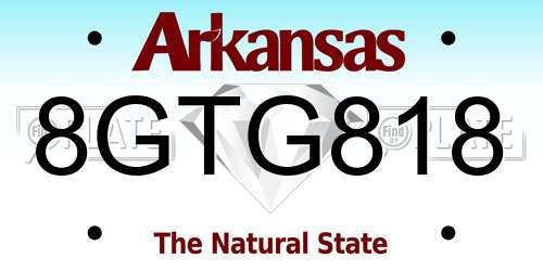 8GTG818 Arkansas License Plate