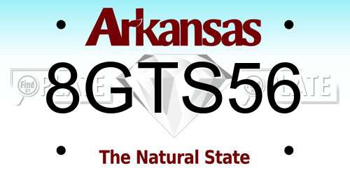 8GTS56 Arkansas License Plate