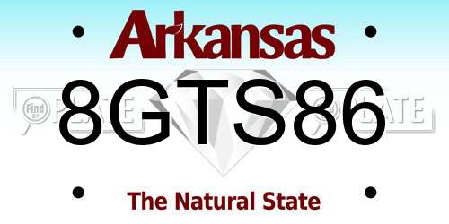 8GTS86 Arkansas License Plate