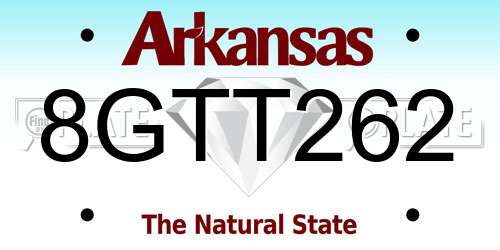 8GTT262 Arkansas License Plate