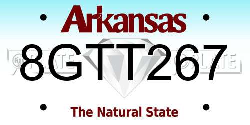 8GTT267 Arkansas License Plate
