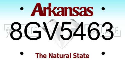 8GV5463 Arkansas License Plate