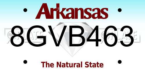 8GVB463 Arkansas License Plate