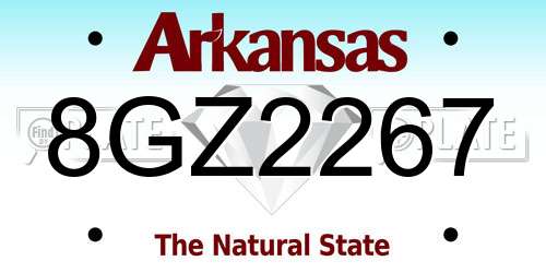 8GZ2267 Arkansas License Plate