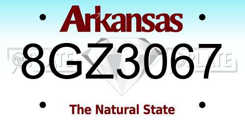 8GZ3067 Arkansas License Plate