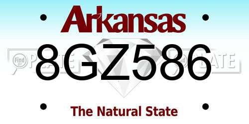 8GZ586 Arkansas License Plate