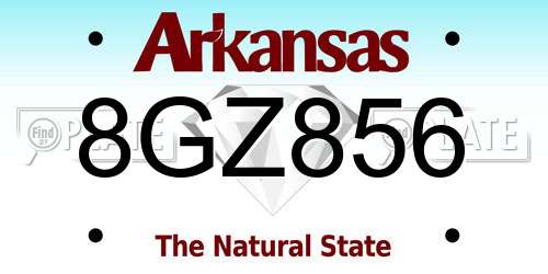 8GZ856 Arkansas License Plate