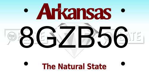 8GZB56 Arkansas License Plate