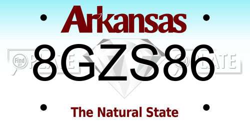 8GZS86 Arkansas License Plate