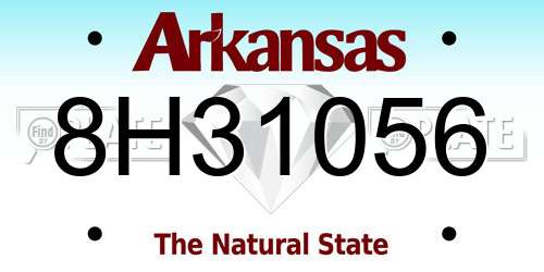 8H31056 Arkansas License Plate