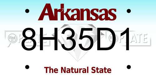 8H35D1 Arkansas License Plate