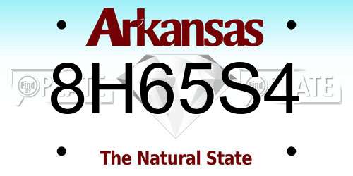 8H65S4 Arkansas License Plate